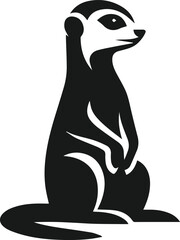 vector illustration of a meerkat sitting