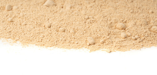 Maca powder texture background, dry Peruvian ginseng powder pattern, ground ayak willku