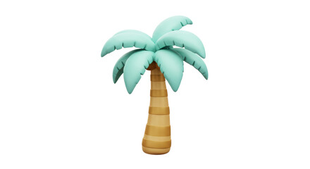 Isolated Teal Palm Tree