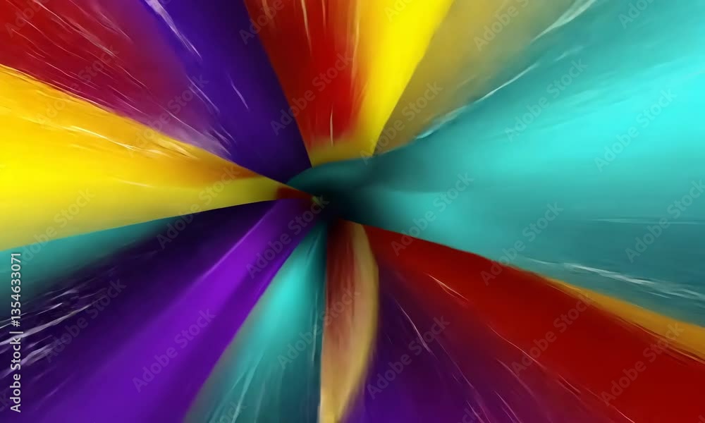 Poster abstract vortex animation with vibrant color bursts and dynamic motion effects