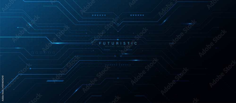 Poster dark futuristic circuit board tech background