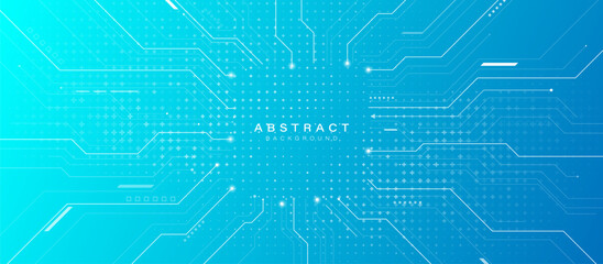 Futuristic Blue Digital Circuit Board Technology Background