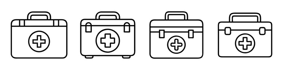 first aid kit icon, first aid kit line art - simple line art of first aid kit, perfect for first aid kit logos and icons