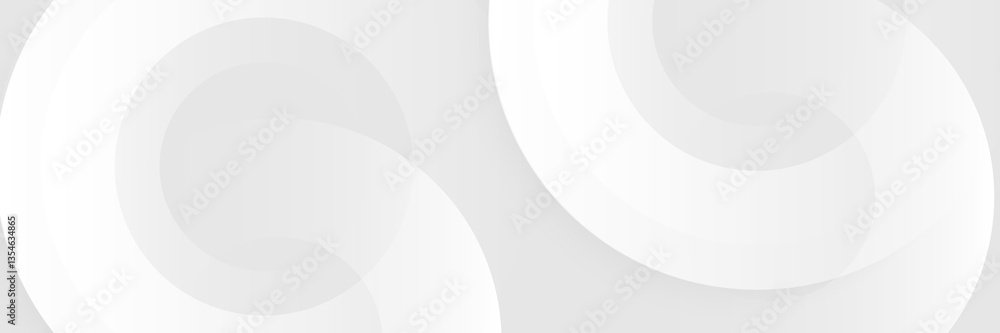 Poster Minimal White Abstract Background with Overlapping Circular Shapes