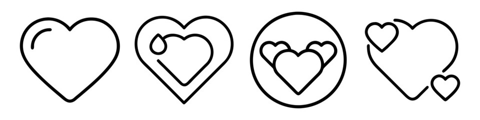 heart icon, heart line art - simple line art of heart, perfect for heart logos and icons