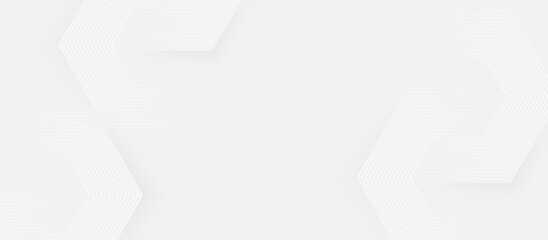 Minimal White Abstract Background with Subtle Hexagonal Line Pattern