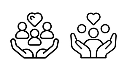 social support icon, social support line art - simple line art of social support, perfect for social support logos and icons