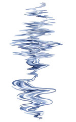 Watercolor ripples in water, dynamic organic waves on white background