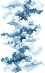 Abstract Smoke with Navy Colors on White Background