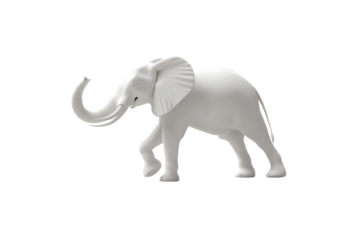 White Elephant Figurine Transparent Background