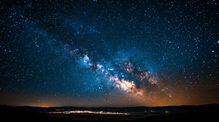 Fototapeta premium A stunning starry sky on a clear night, with the Milky Way stretching across the dark expanse