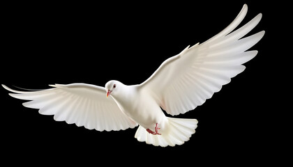 Obraz premium White Dove in Flight - Peaceful Bird Symbolizing Freedom and Purity