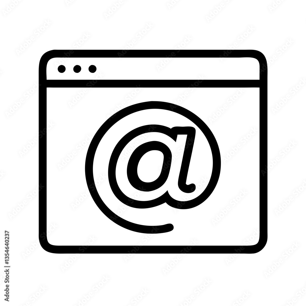 Poster email icon in minimal style with simple lines and shapes