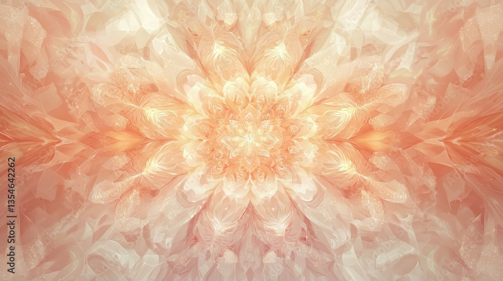 Poster a balanced composition of soft, luminescent gradients and delicate starburst patterns, symbolizing c
