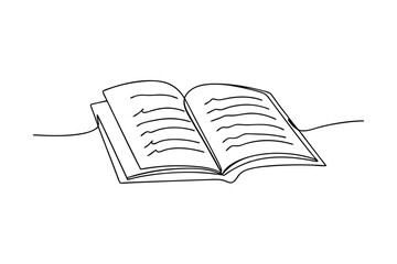 Open Book, Single Line Drawing, Minimalist Art, Reading, Knowledge, Literature, Education, Learning,