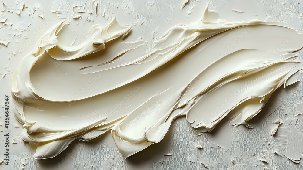 Poster creamy white frosting texture with smooth swirls and peaks creates dynamic movement across surface, 