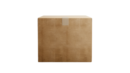 Boxed and Ready: A simple yet strong cardboard box stands poised. With minimalist design, it evokes themes of packaging, storage, and delivery.