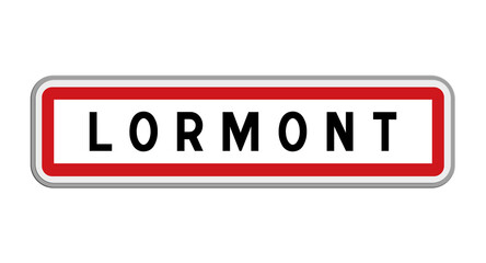 Panneau d’entrée de ville de Lormont, Gironde, Nouvelle-Aquitaine