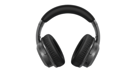 Isolated Black Over-Ear Headphones for Audio