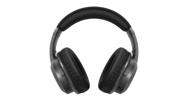 Isolated Black Over-Ear Headphones for Audio