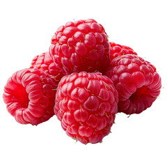 raspberries - fresh red berries on white background