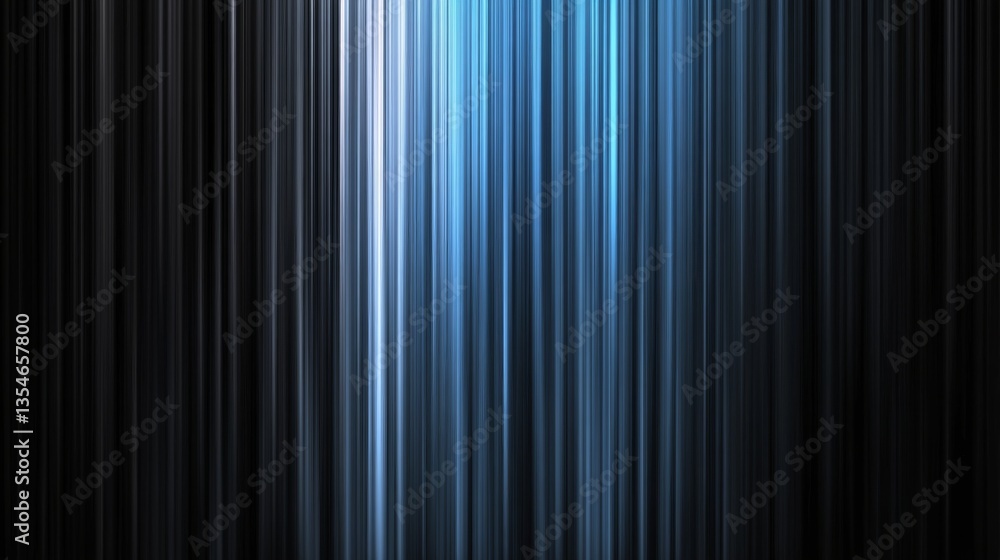 Poster dark, blurred abstract background with smooth blue-black gradient and soft light transitions for mod