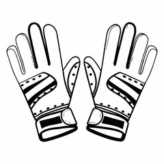 Obraz premium a line art vector illustration of black and white gloves icon in white backgrourd