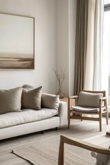 Modern minimalist living room with neutral tones (1)