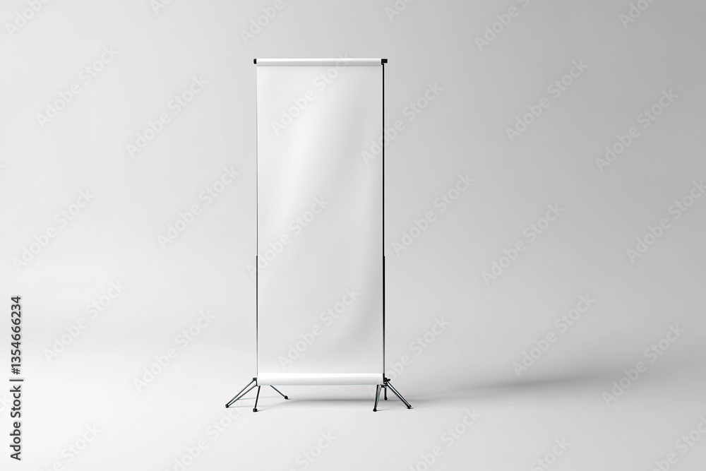 Poster premium quality picture of side banner xstands display isolated on white 3d rendering