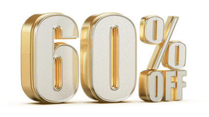 60 Percent Off Sale Golden Number Promotion