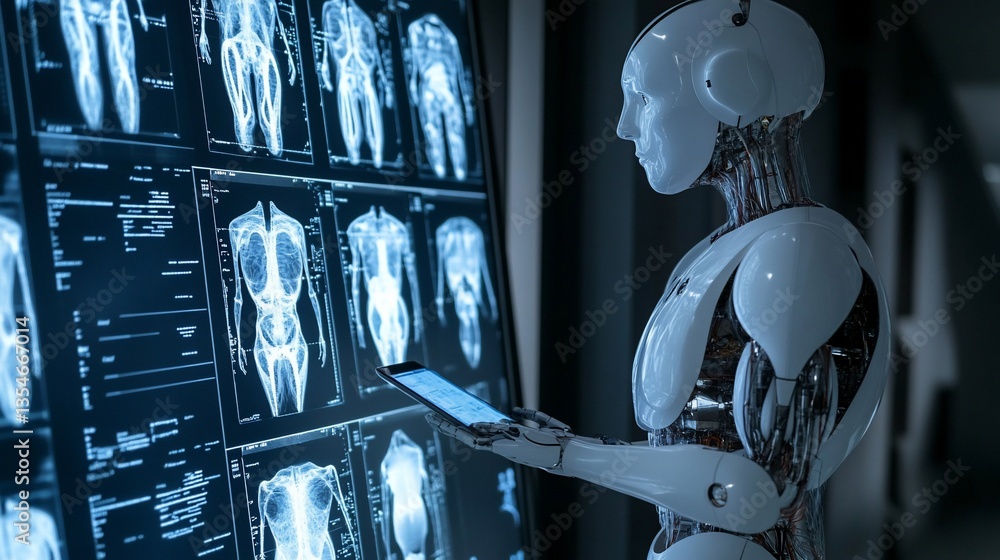 Poster advanced medical ai: robot analyzing x-rays