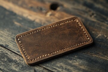 Vibrant Color Picture of Blank Leather Clothes Label
