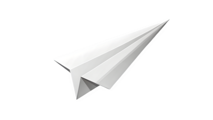 Minimalist Paper Plane Isolated on Transparent Background – Origami Airplane PNG