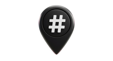 Obraz premium Isolated Location Pin Tag Icon with Hashtag Symbol