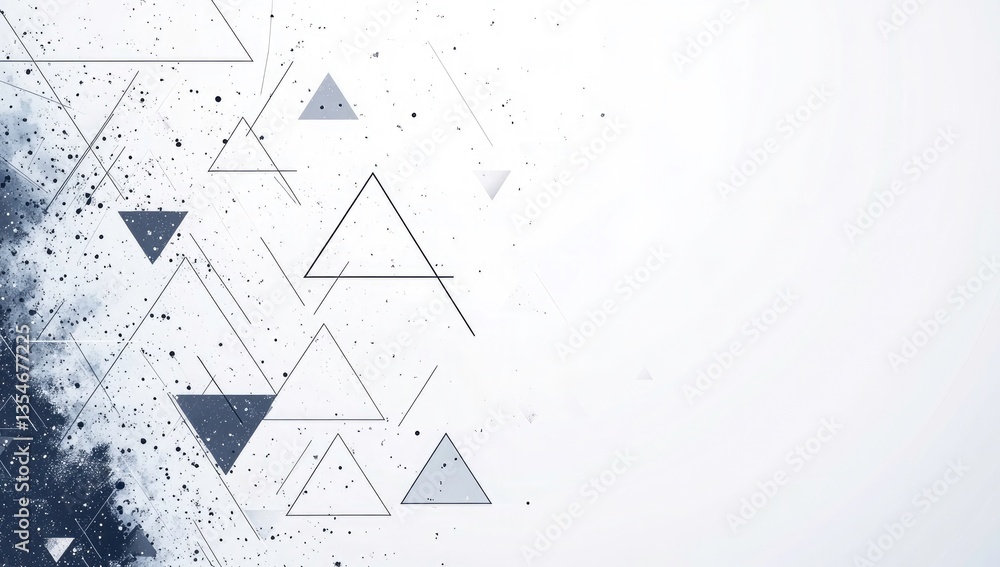 Poster abstract geometric design with triangles and texture