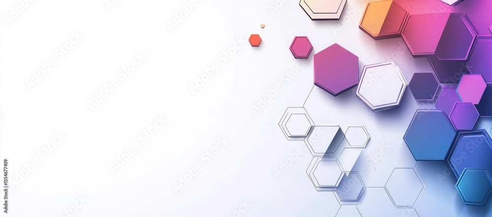 Poster abstract background with layered hexagons