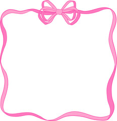 Coquette Pink Bow Ribbon Square Frame