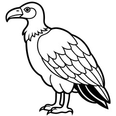 Graceful Vulture Line Art Design