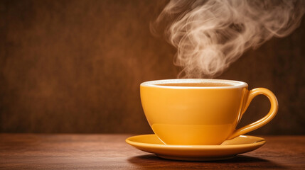 Steaming espresso with swirling coffee particles, minimalist brewing tools in soft focus, capturing the essence of coffee extraction