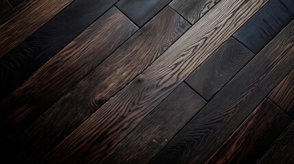 Dark hardwood planks with deep contrast and bold textures