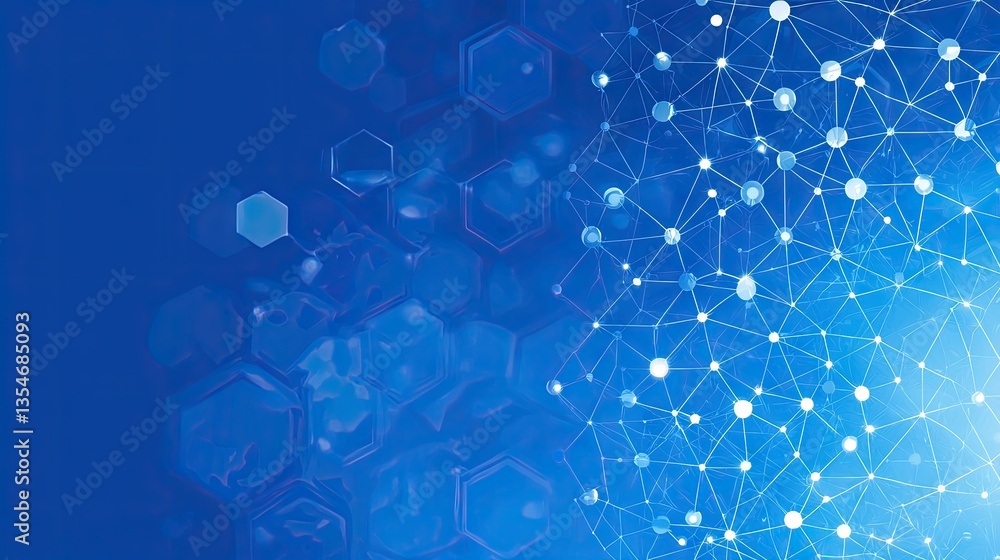 Poster abstract network graphic design, technology background, connecting dots, possible use for tech prese