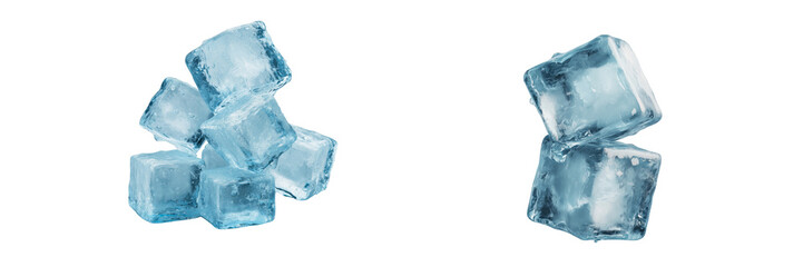 Obraz premium Refreshing ice cubes in a glass kitchen food photography bright close-up culinary delight on a transparent background