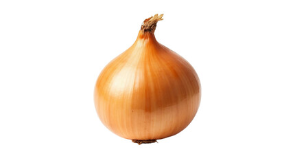 Golden Onion's Allure: a single, vibrant golden onion, freshly harvested and displaying its natural form. Emphasizing freshness and culinary versatility.