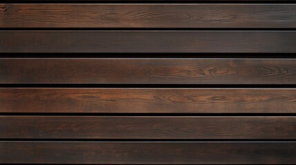 Obraz premium Horizontal dark brown wooden slats with fine linear grain