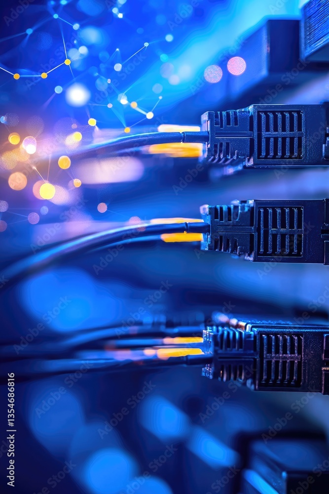 Poster exploring fiber optic cable technology in modern data centers infrastructure and innovation insights