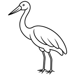 Obraz premium Hand-Drawn Stork Outline Art