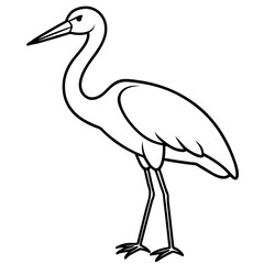 Fototapeta premium Hand-Drawn Stork Outline Art