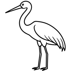 Fototapeta premium Hand-Drawn Stork Outline Art