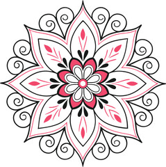 Vibrant Mandala Design with Colorful Floral Patterns