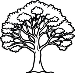 Elegant black and white tree graphic design.